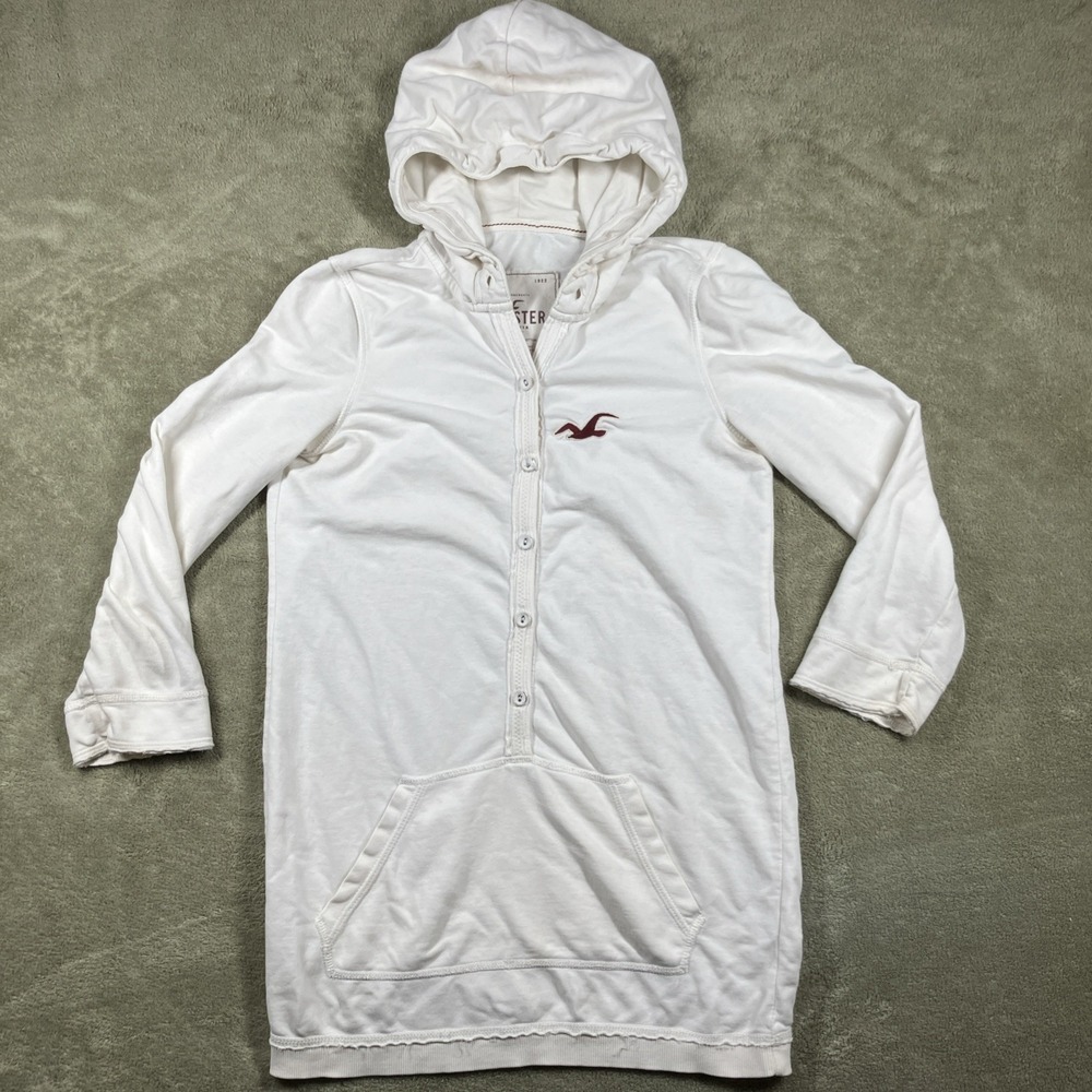 VTG Hollister Long Sleeve Baby Doll Henley Hooded Top Womens Small Y2K Bella